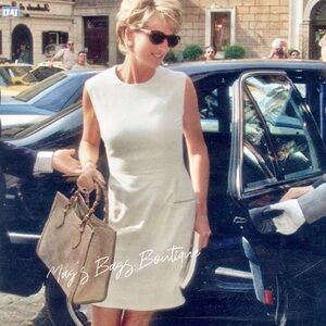 Gucci: Bamboo Princess Diana Suede Leather Tote (Beige)